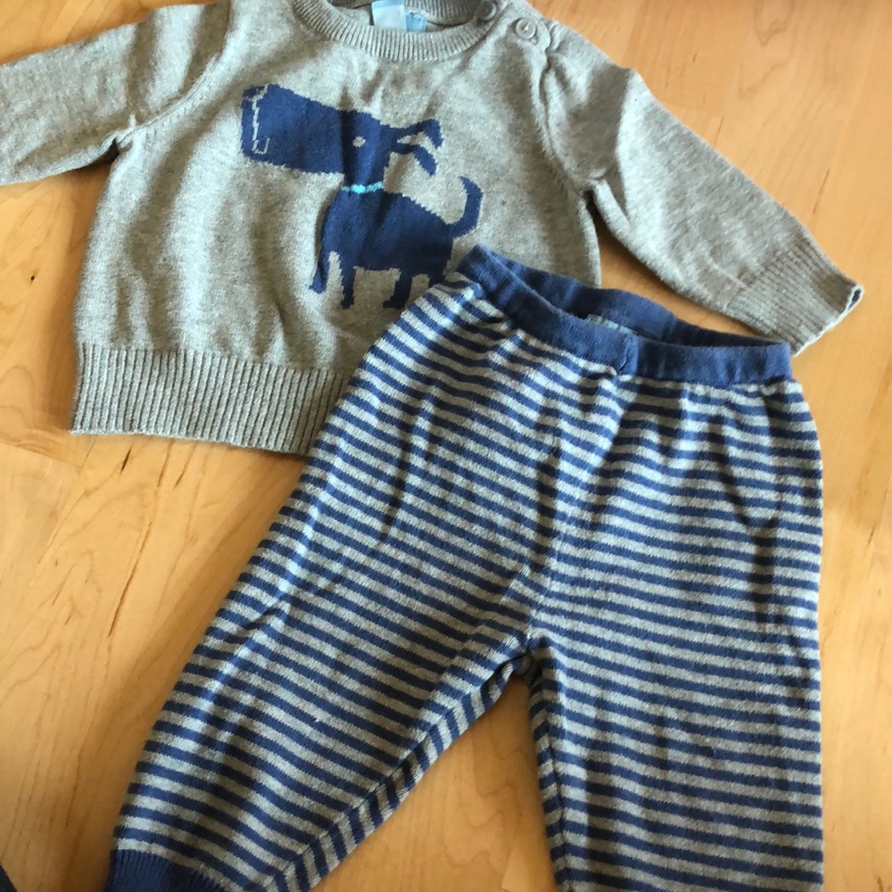 Baby sweater and sweat pant set